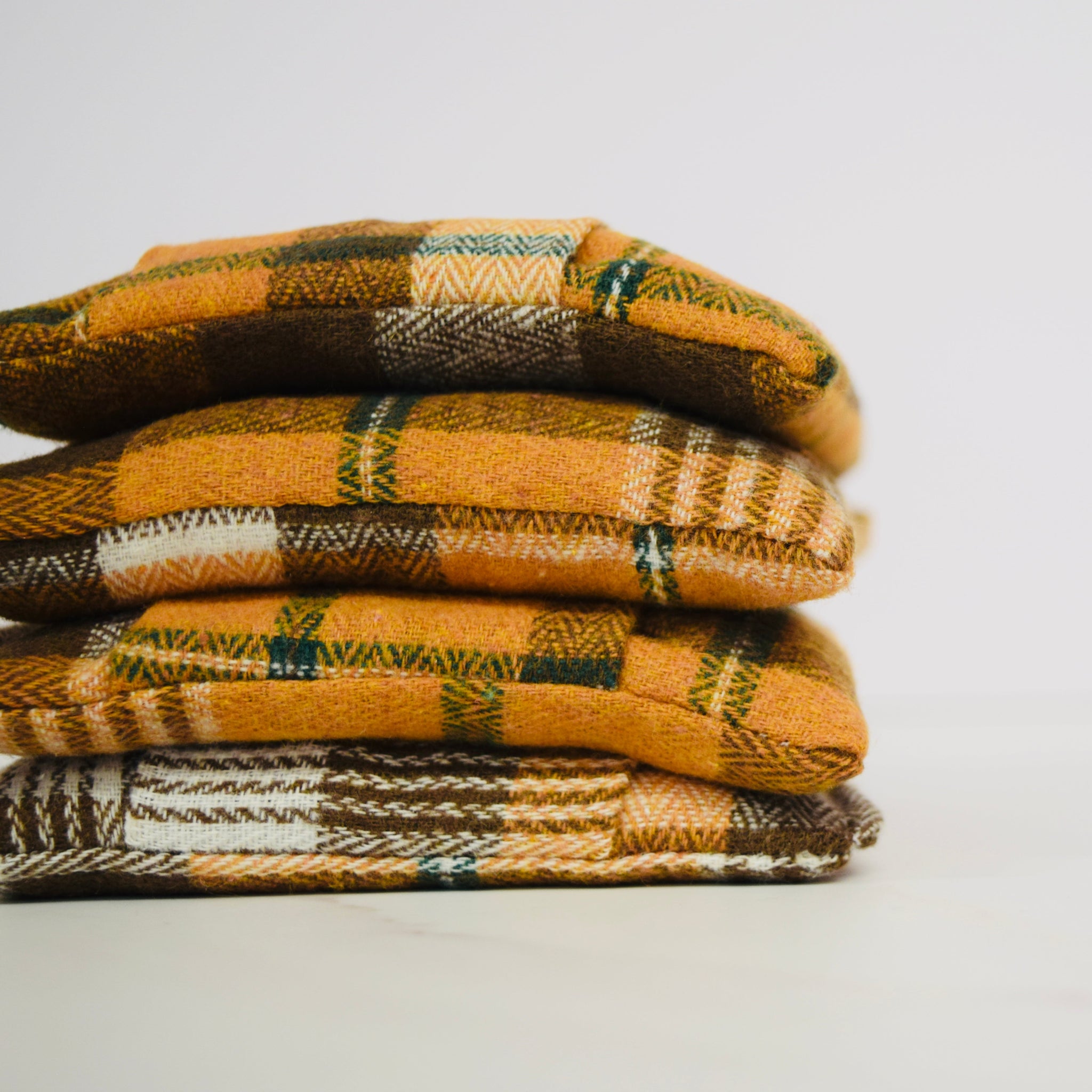 Hand Warmers – Highland Tartan Burnt Orange.