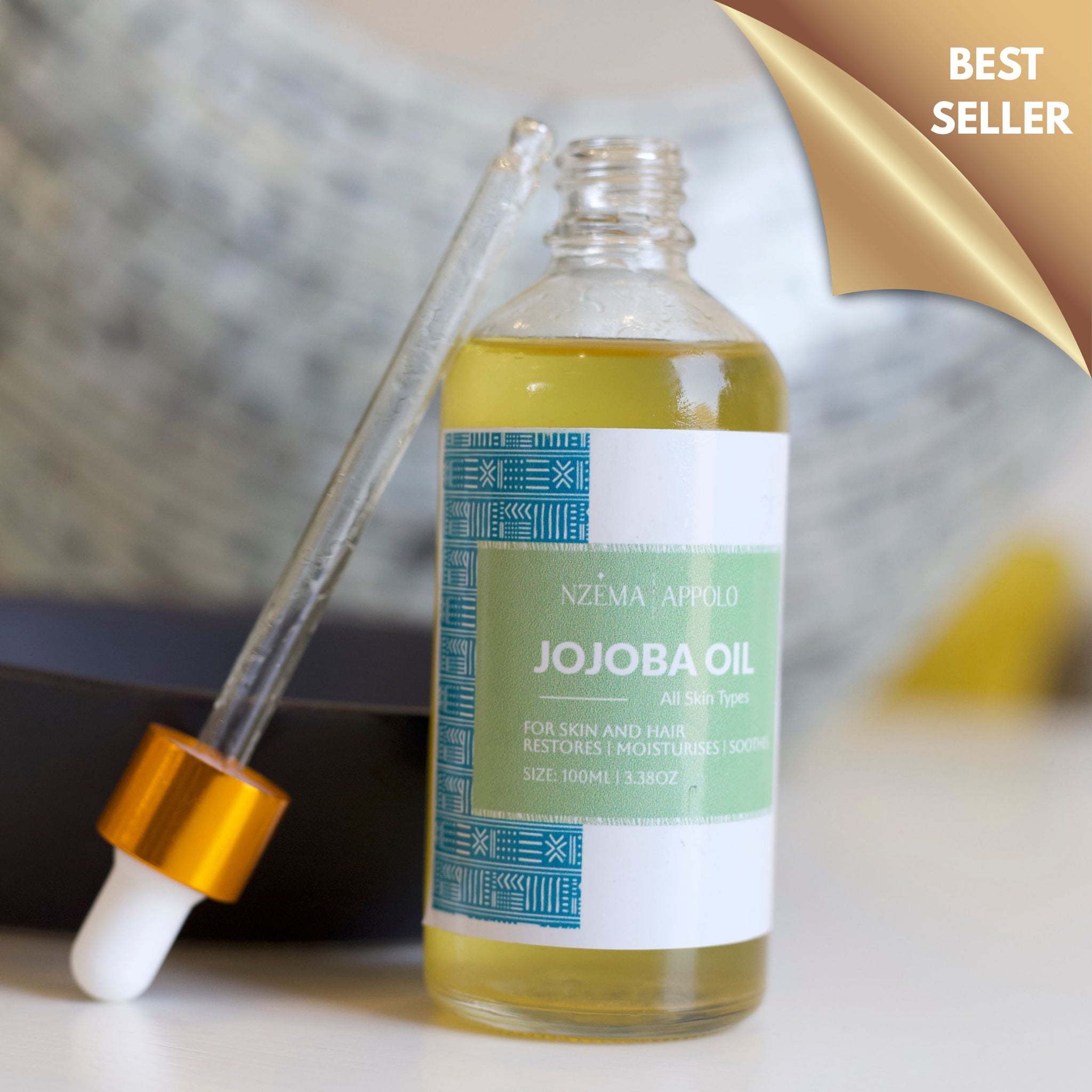 Nzema Appolo Cold-Pressed Hydrating Jojoba Oil 100ml - Super Oil, Eczema, Psoriasis, Premature Ageing