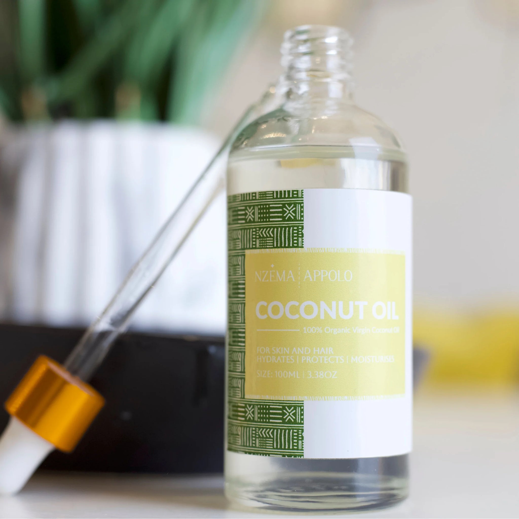 Nzema Appolo Cold-Pressed Extra Virgin Hydrating Coconut Oil 100ml - Eczema, Dry Skin, Cradle Cap