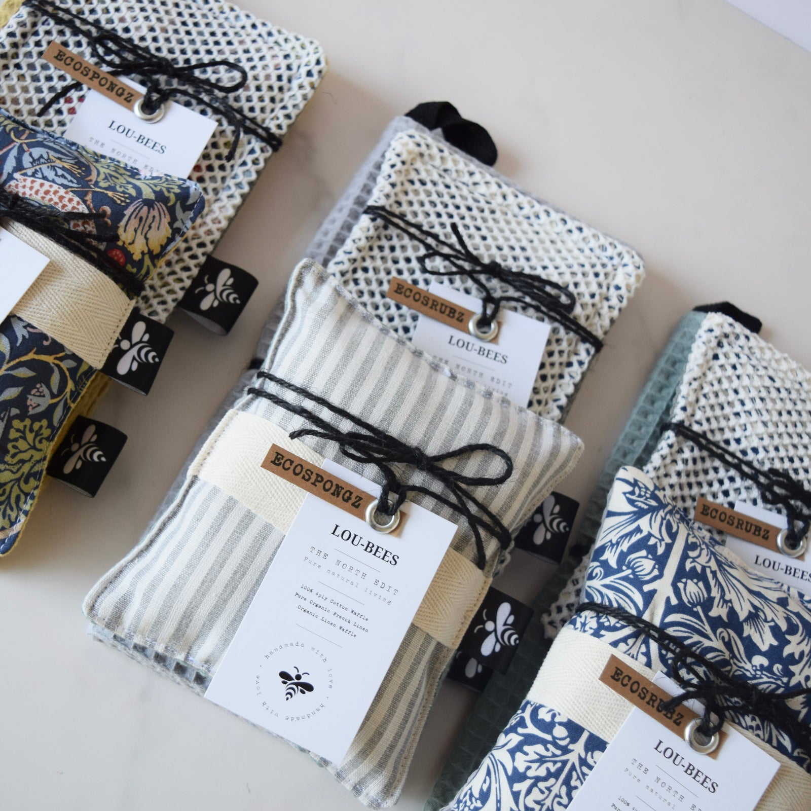 Kitchen Trio Grey Striped Linen