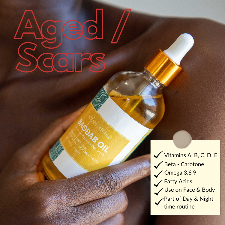 Nzema Appolo Cold-Pressed Hydrating Baobab Oil 100ml - Anti-Ageing, Collagen Production, Eczema, Scars