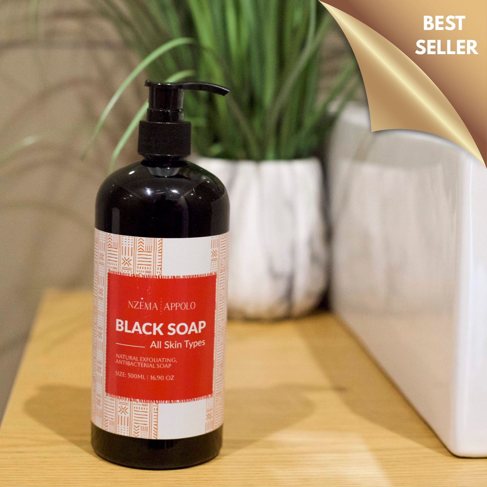 Nzema Appolo Africa Liquid Black Soap Shower Gel 500ml - Deep Exfoliation