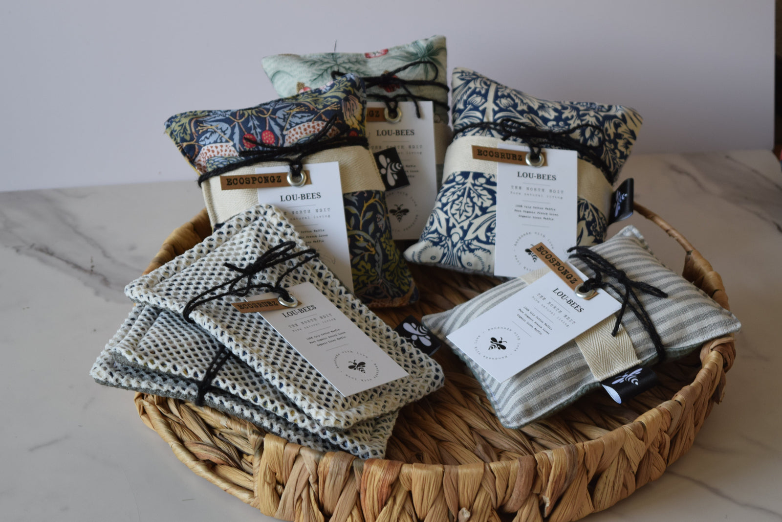 Kitchen Trio Grey Striped Linen