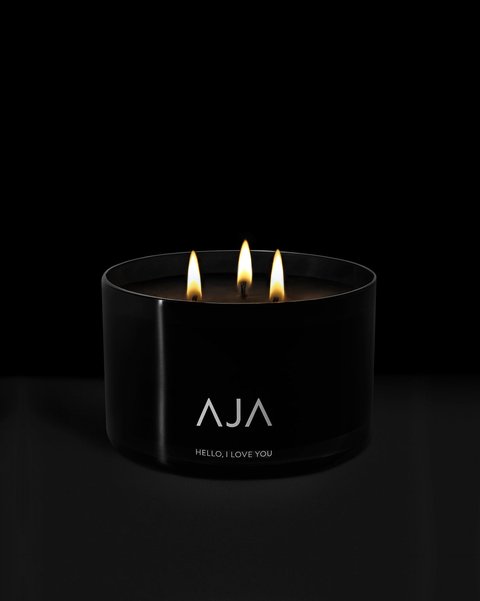 Hello, I Love You Three Wick Candle - Black