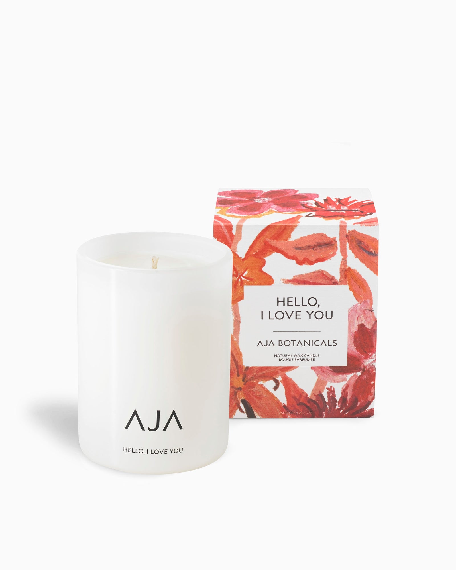 Hello, I Love You Single Wick Candle - White
