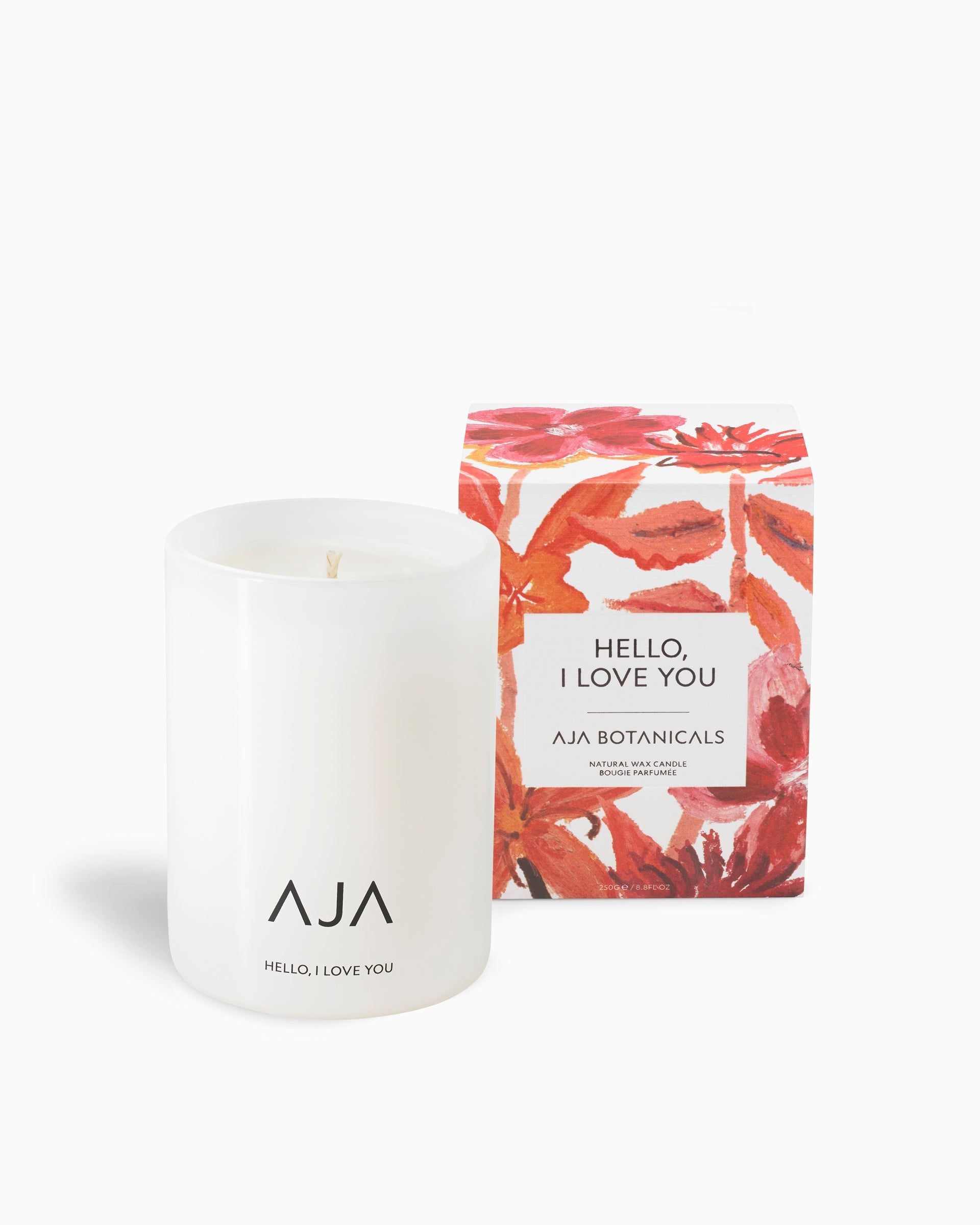 Hello, I Love You Single Wick Candle - White