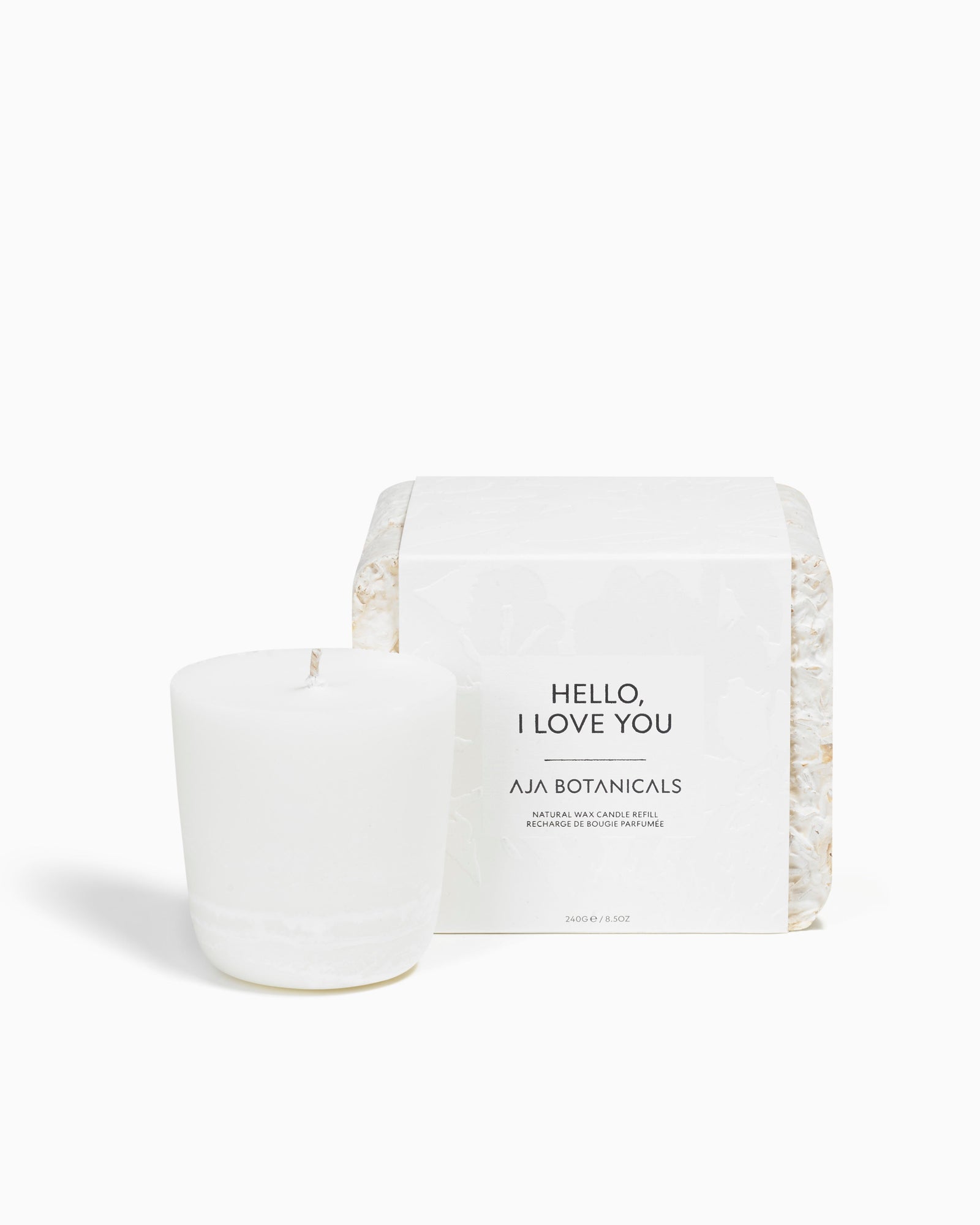 Hello, I Love You Single Wick Candle Refill - White