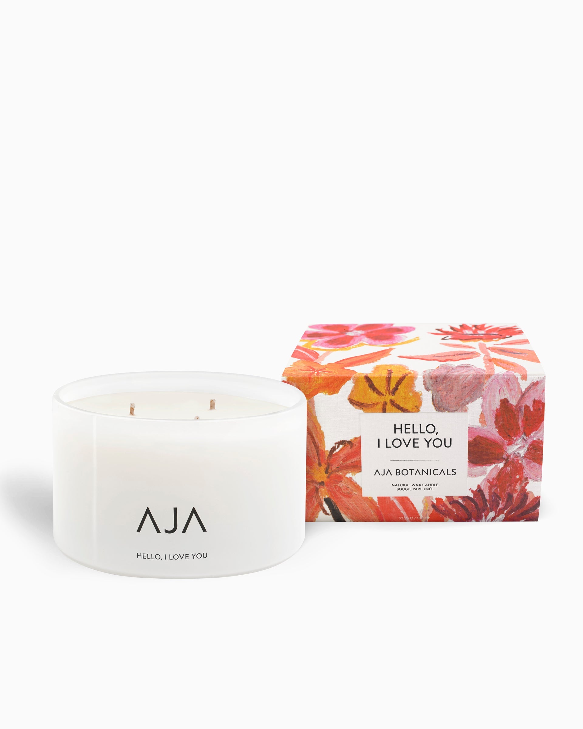 Hello, I Love You Three Wick Candle - White