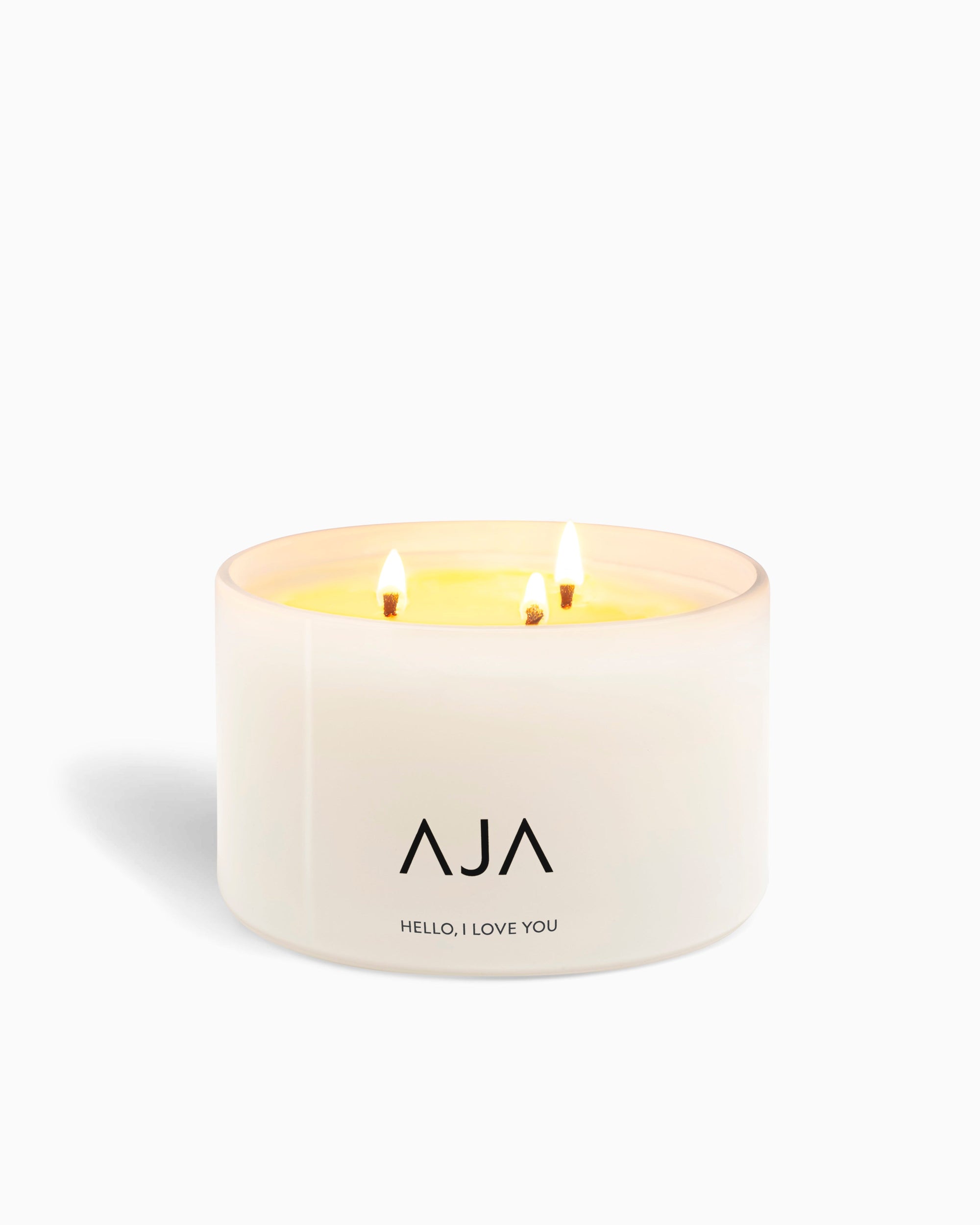 Hello, I Love You Three Wick Candle - White