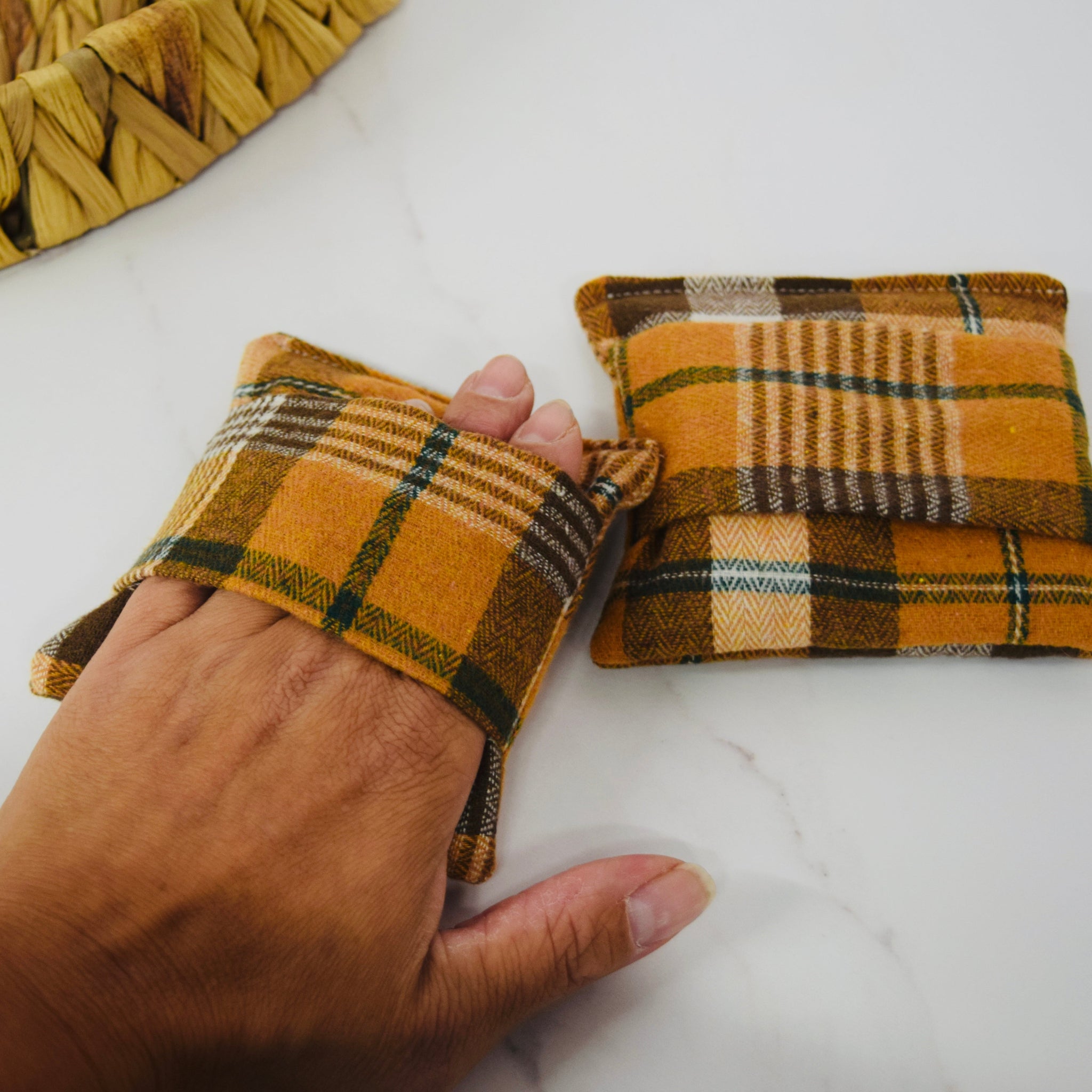 Super Soft Fleece Hand Warmers – Highland Tartan Red