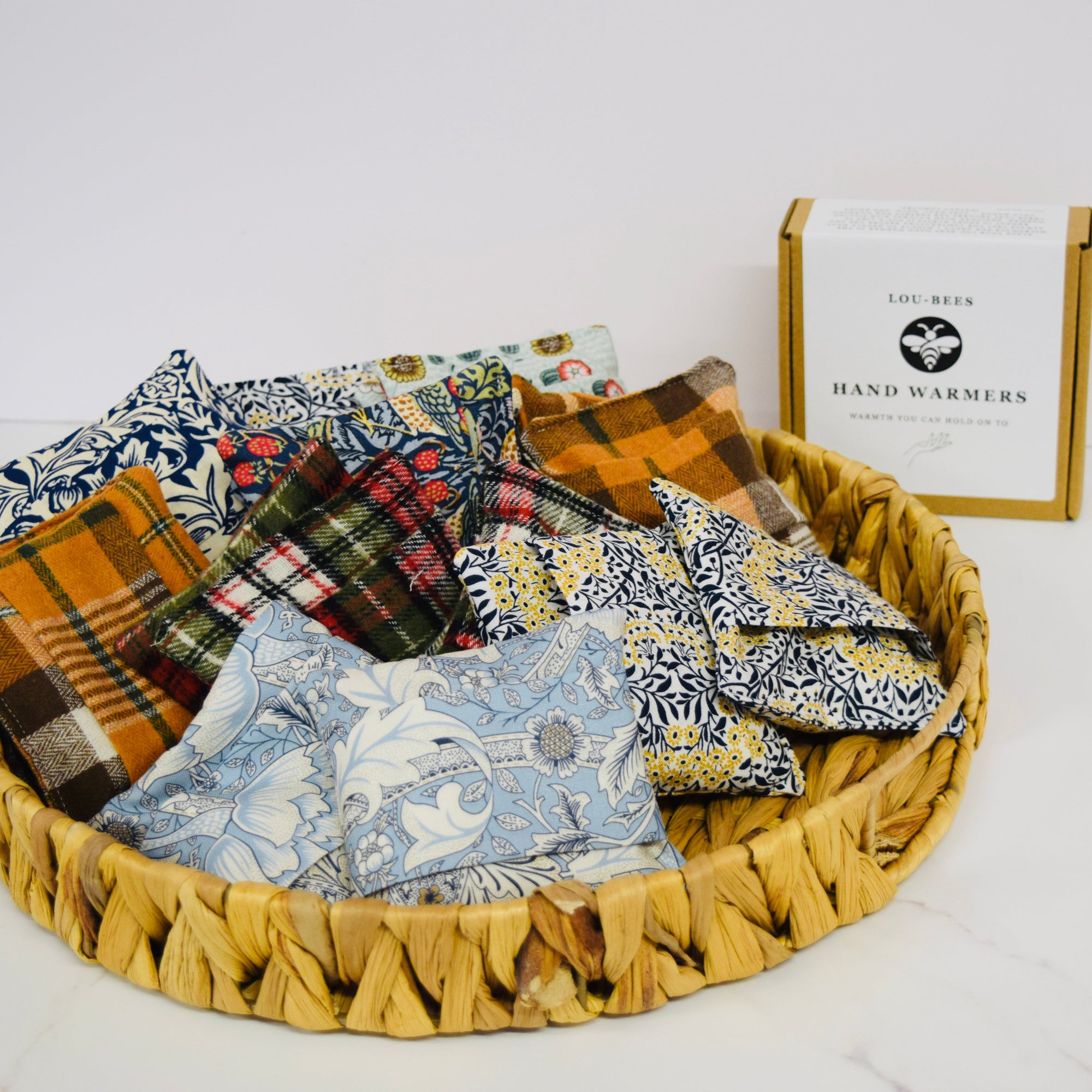 Hand Warmers – Highland Tartan Burnt Orange.