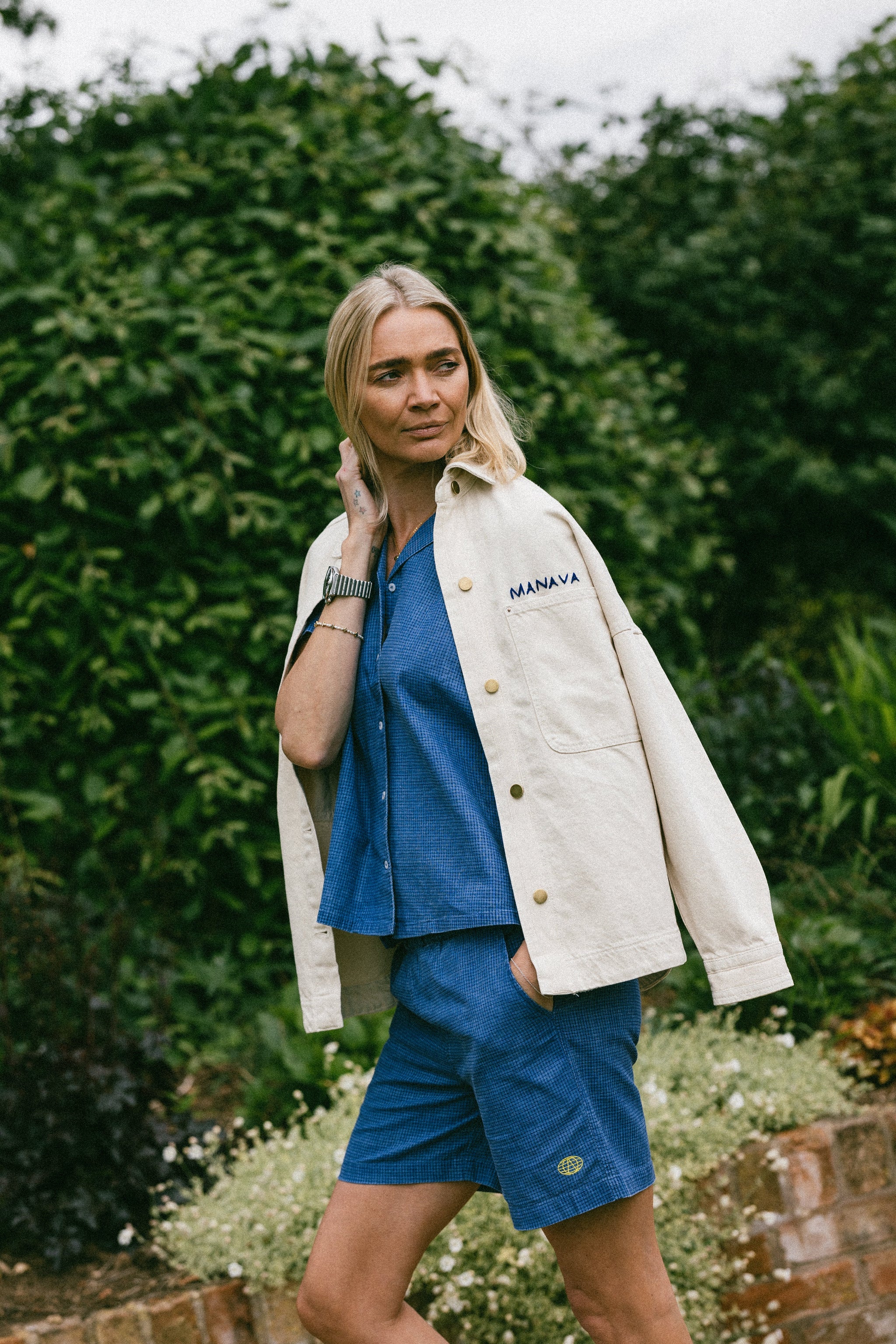 Blue Faded Textured Shirt