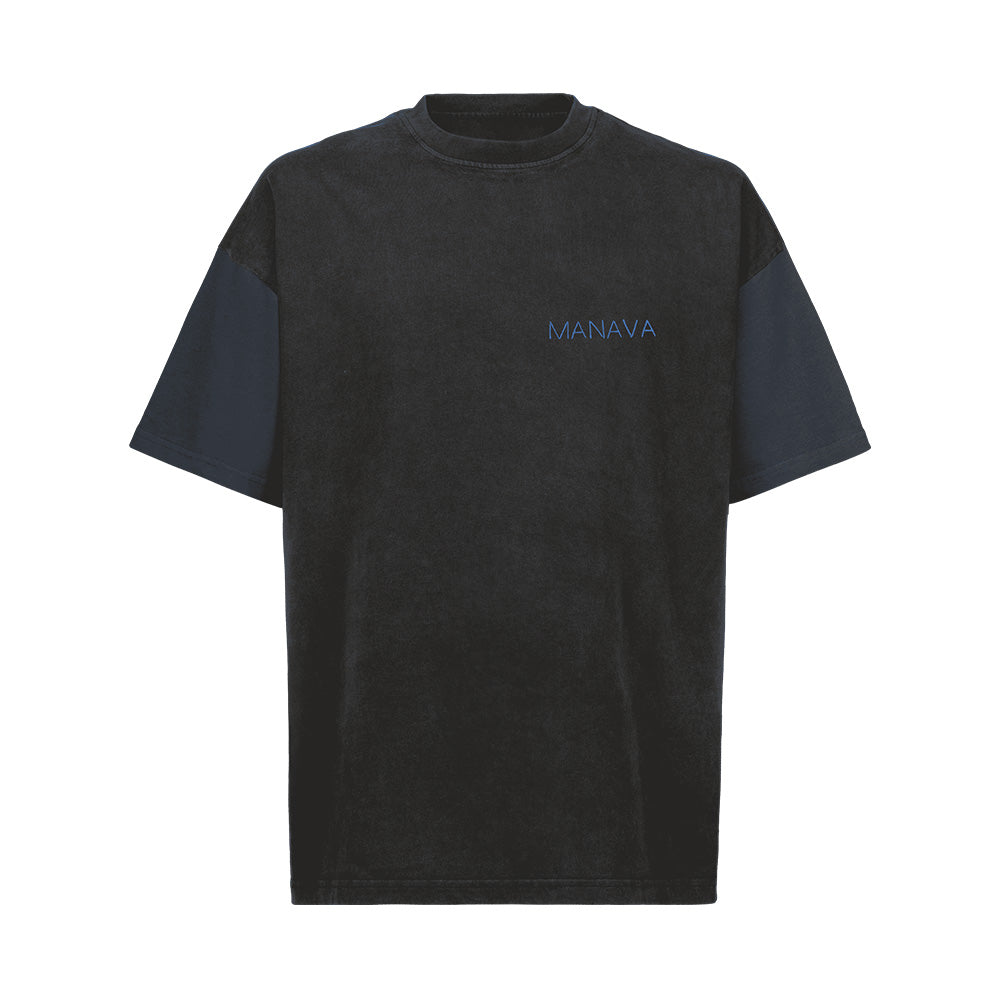 Contrast Sleeve T-Shirt - Black