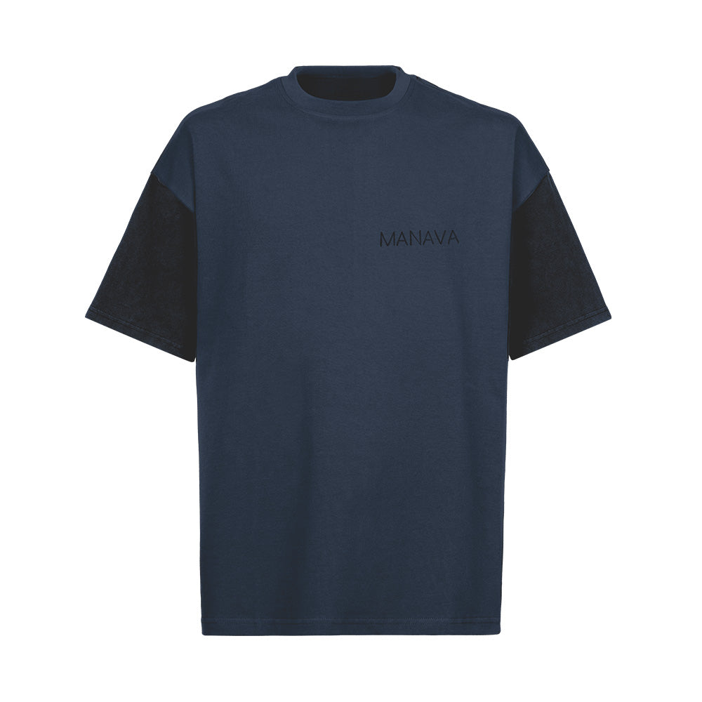 Contrast Sleeve T-Shirt - Navy