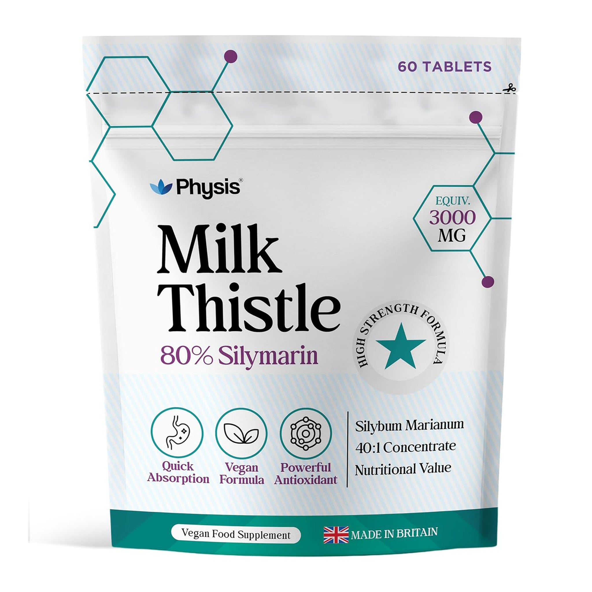 Physis Milk Thistle 80% Silymarin - 180 Capsules