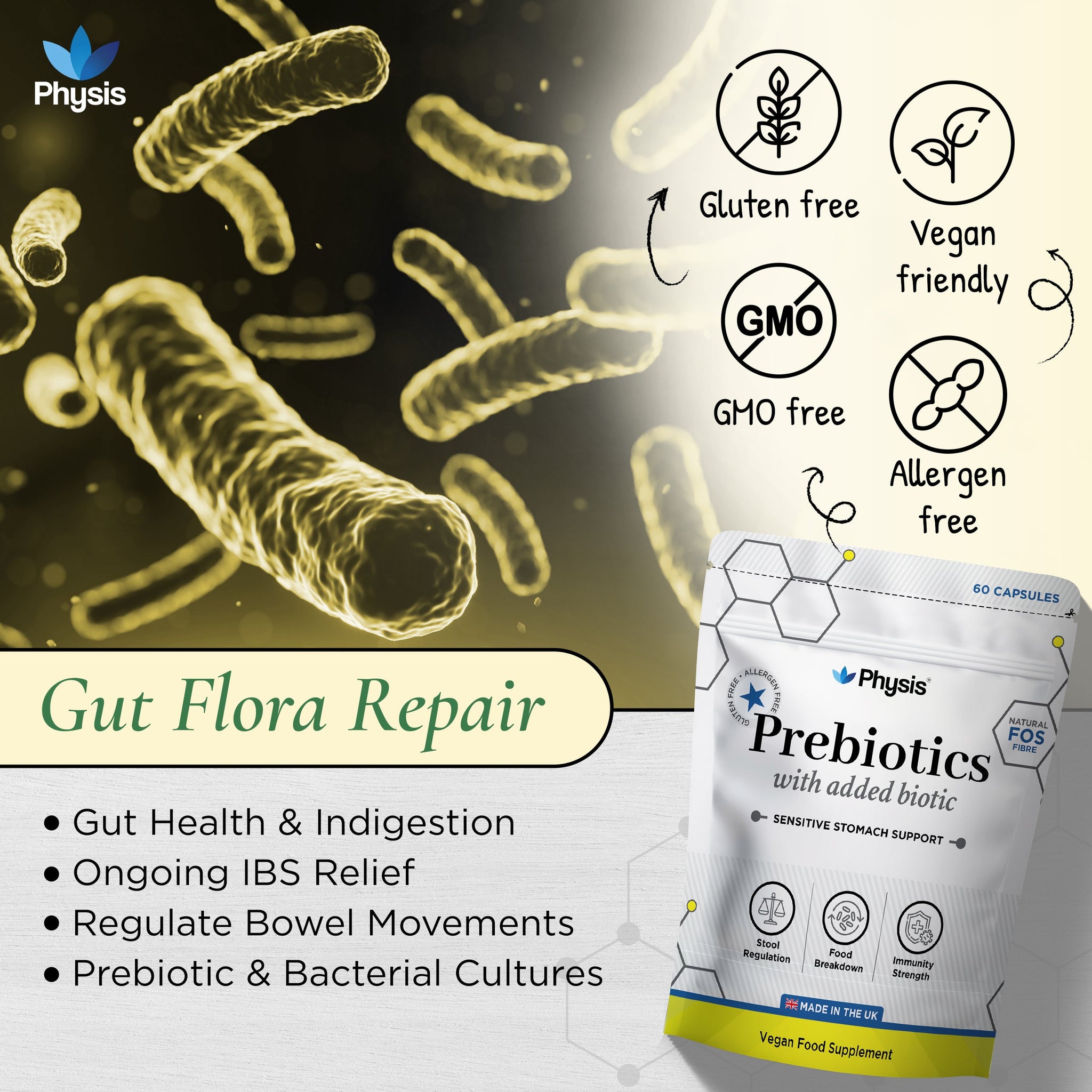 Physis Bio-Fuel Blend Prebiotic - 60 Capsules