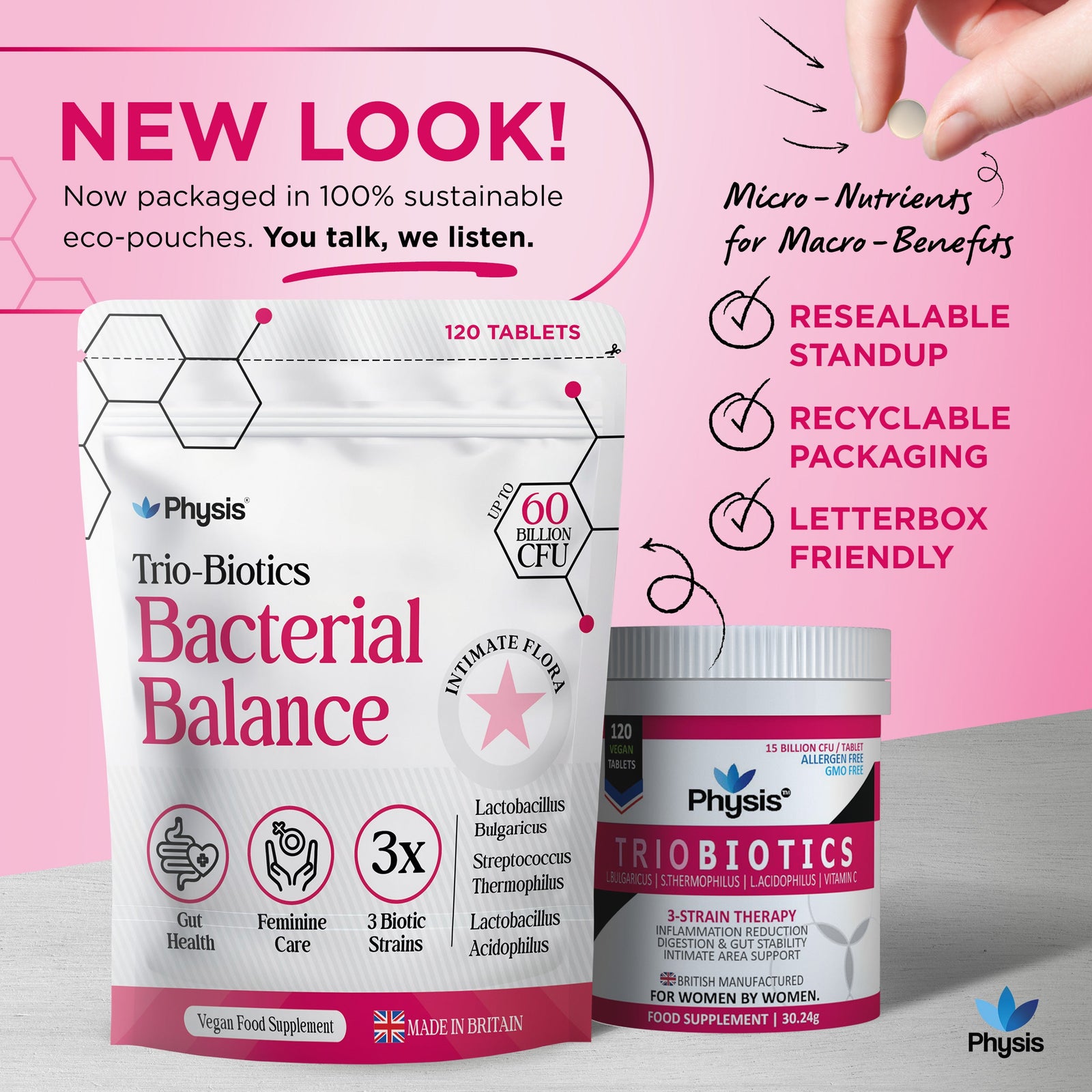 Physis Trio-Probiotics for Women - 120 tablets