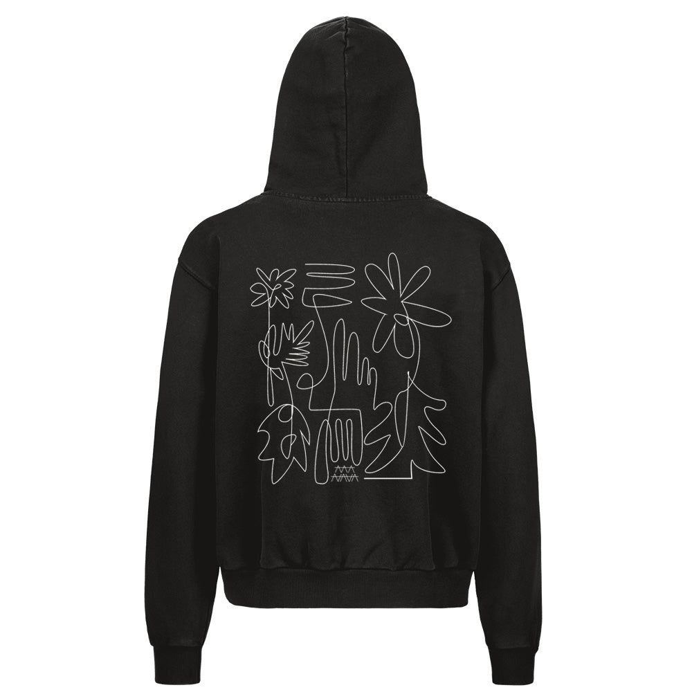 Nature Line Drawing Zip Hoodie